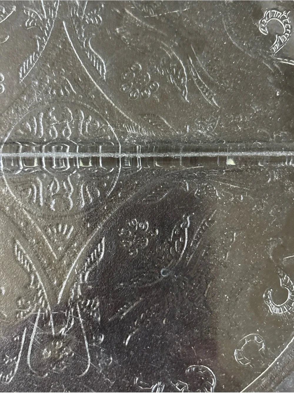 Clear Embossed Glass Serving Platter - Elegant Clear Design